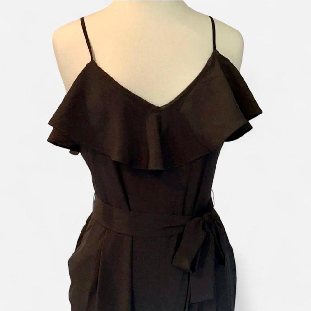 Banana Republic Black Ruffle-Trim Jumpsuit